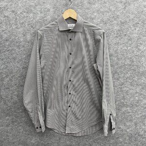 Calvin Klein Men's Performance Non-Iron Dress Shirt, Slim Fit, Gray, 15.5 34/35